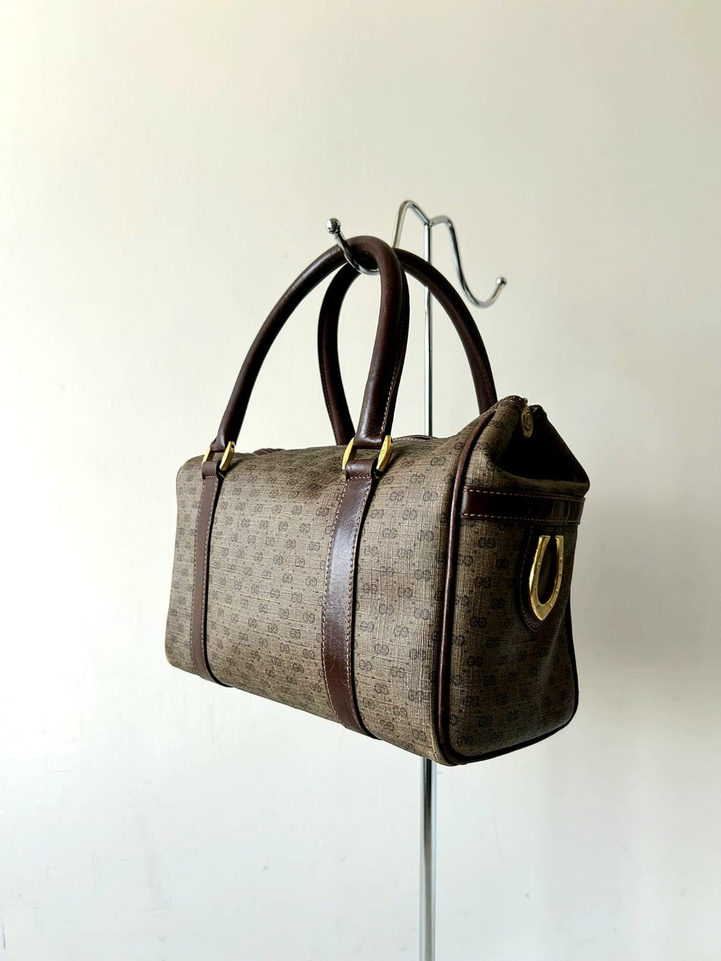 GUCCI Rare Brown Small Boston Bag/Side Bag/Messenger Bag