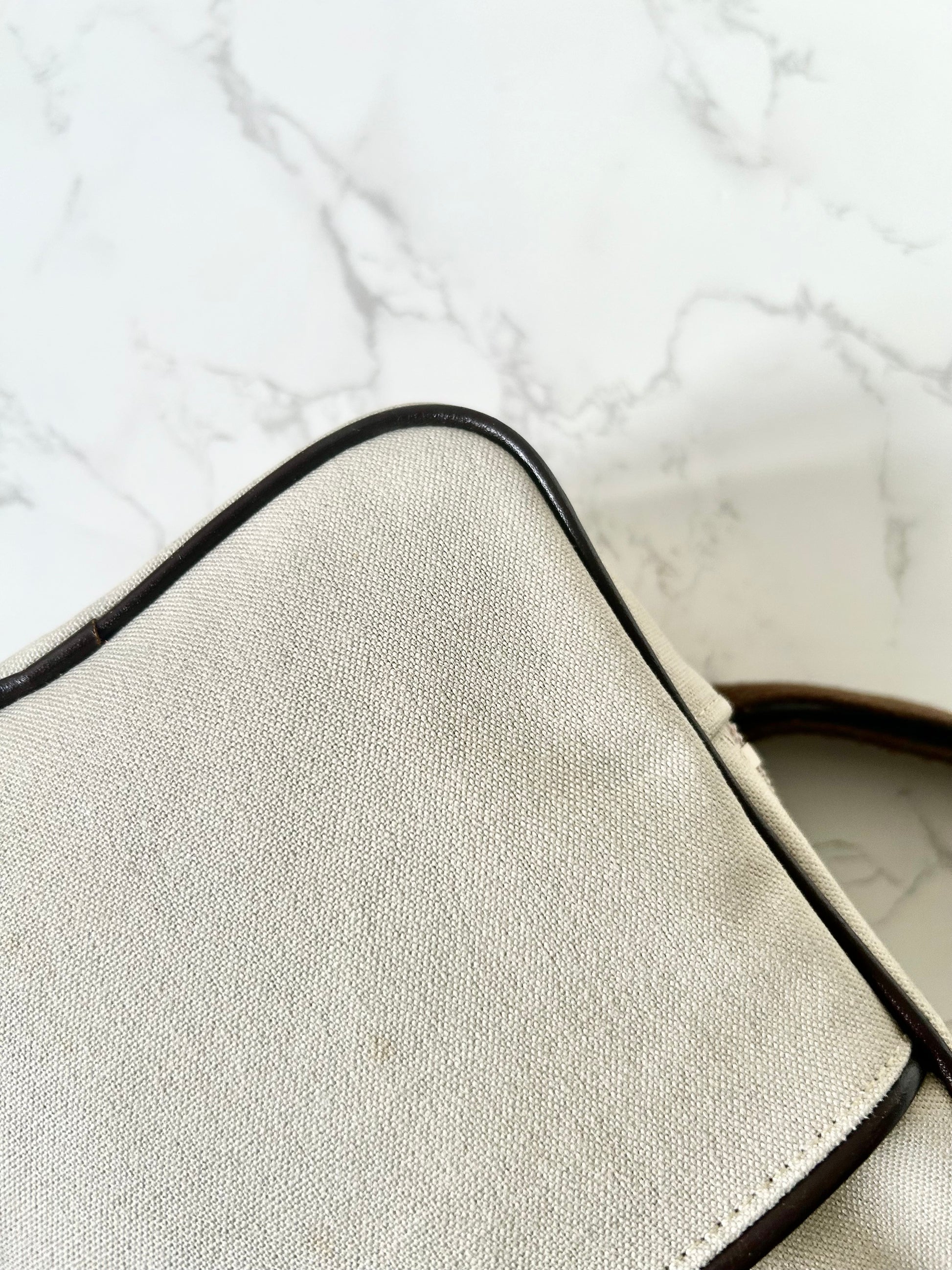 CELINE rare beige black Arc de Triomphe small backpack / rucksack / backpack