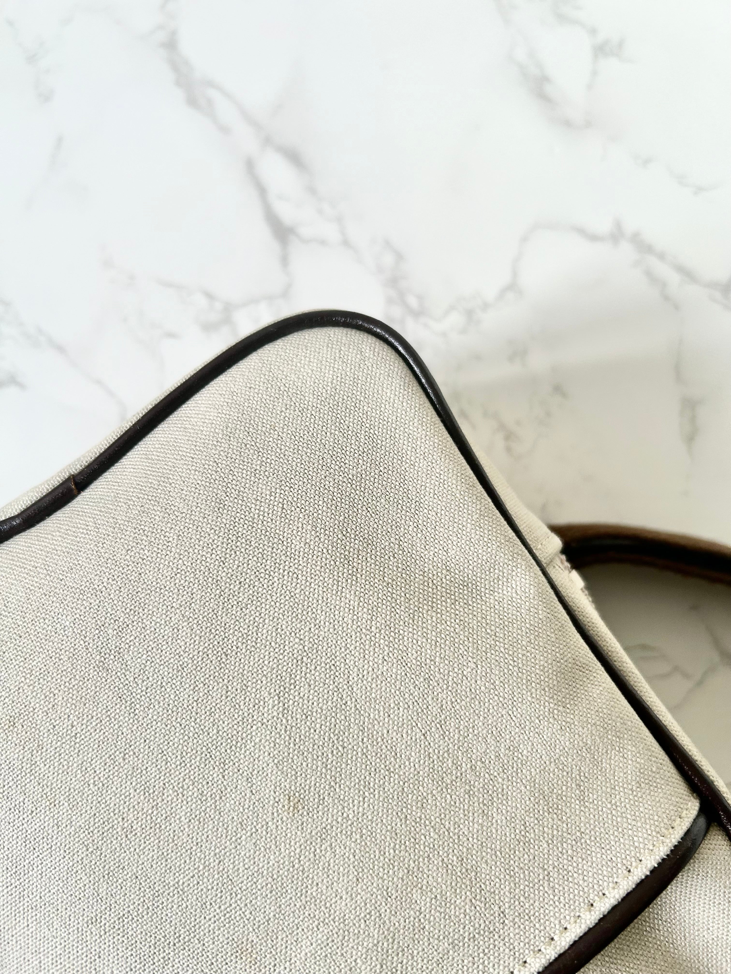 CELINE rare beige black Arc de Triomphe small backpack / rucksack / backpack