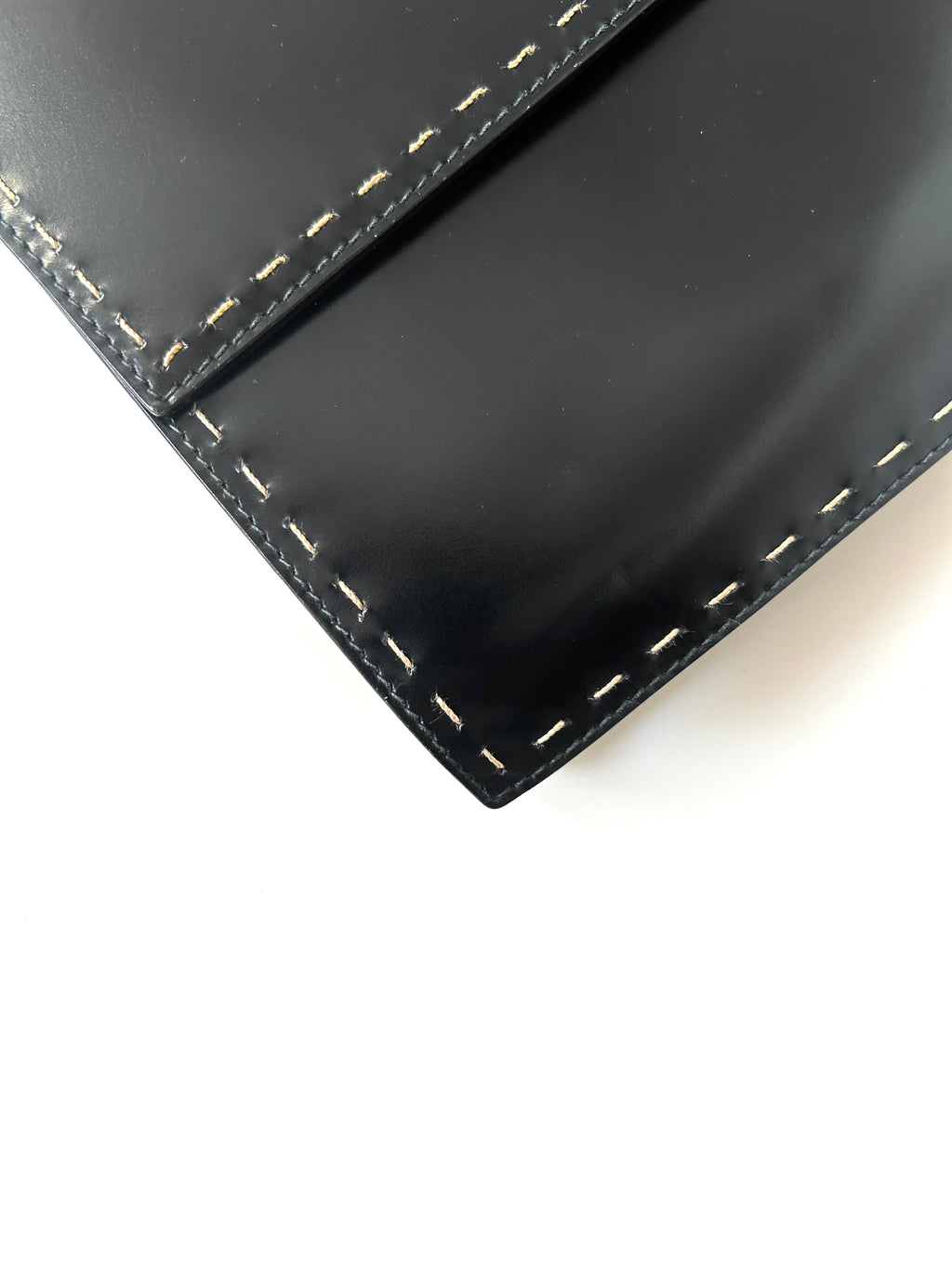 CELINE Rare Planet Black Silver Leather Envelope Bag/Side Bag/Messenger Bag