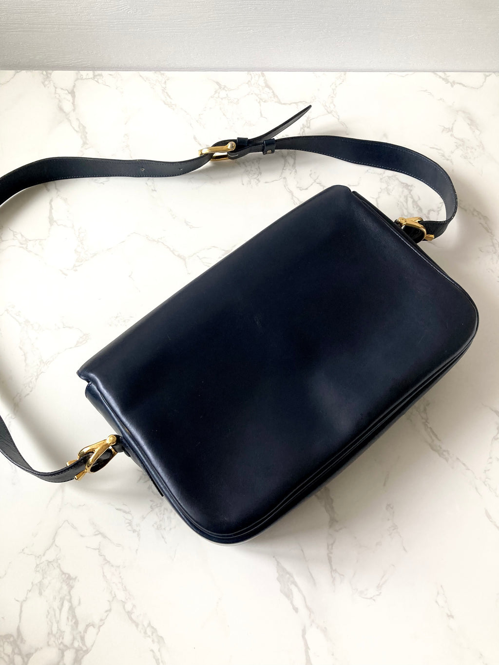 CELINE Black x Gold Horse Carriage Crossbody Bag