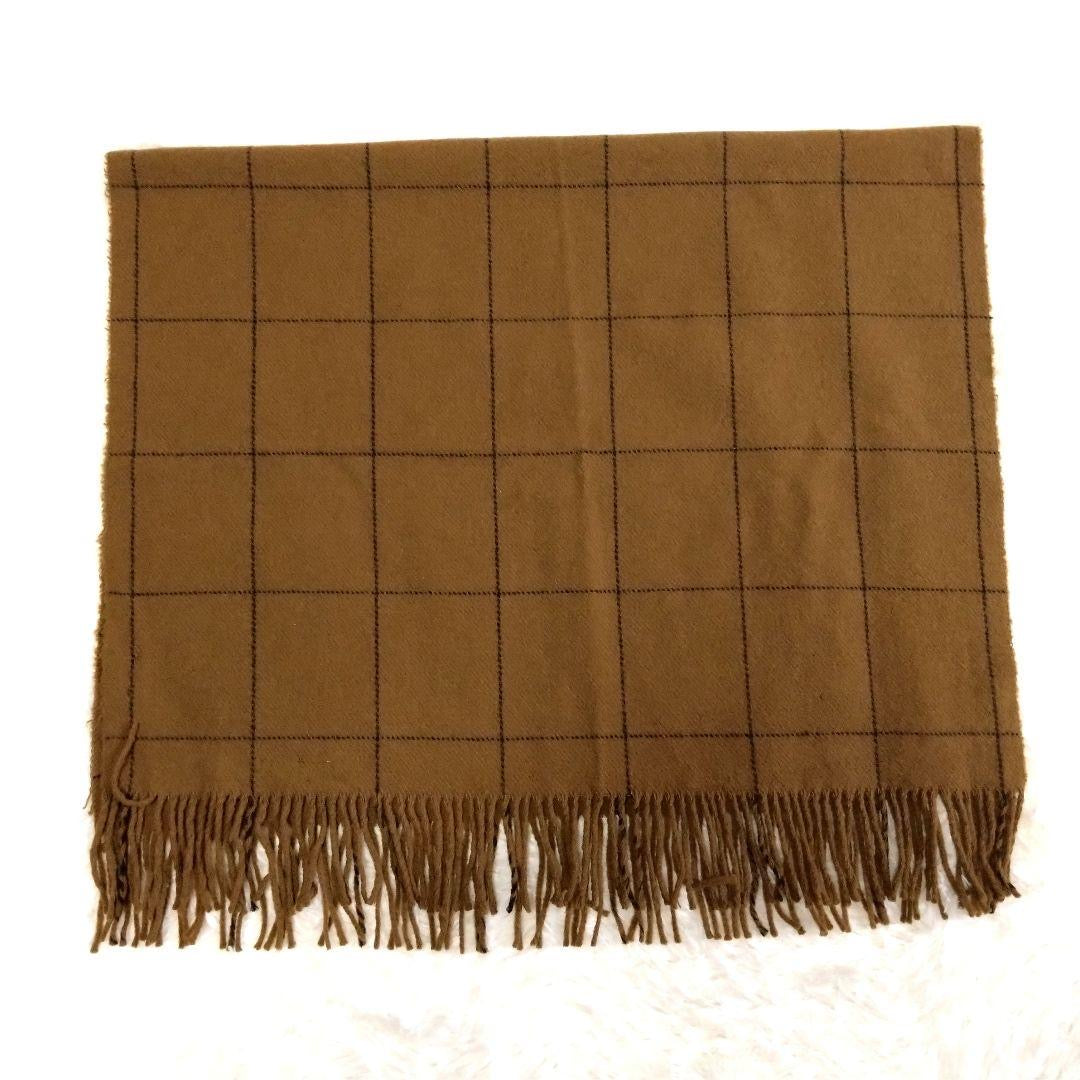 BURBERRYS 駝色幼格紋刺繡圍巾/頸巾· 新春禮品