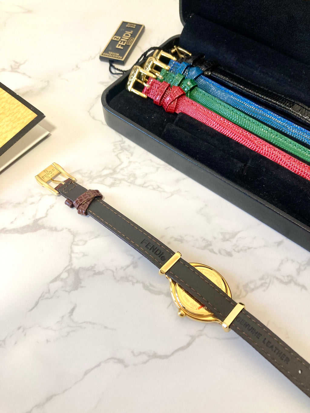 FENDI Brand New Full Set Watch with 5 Changeable Leather Straps
