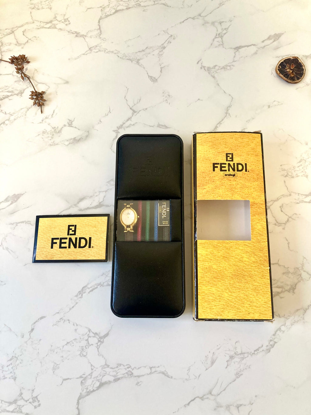 FENDI Brand New Full Set Watch with 5 Changeable Leather Straps