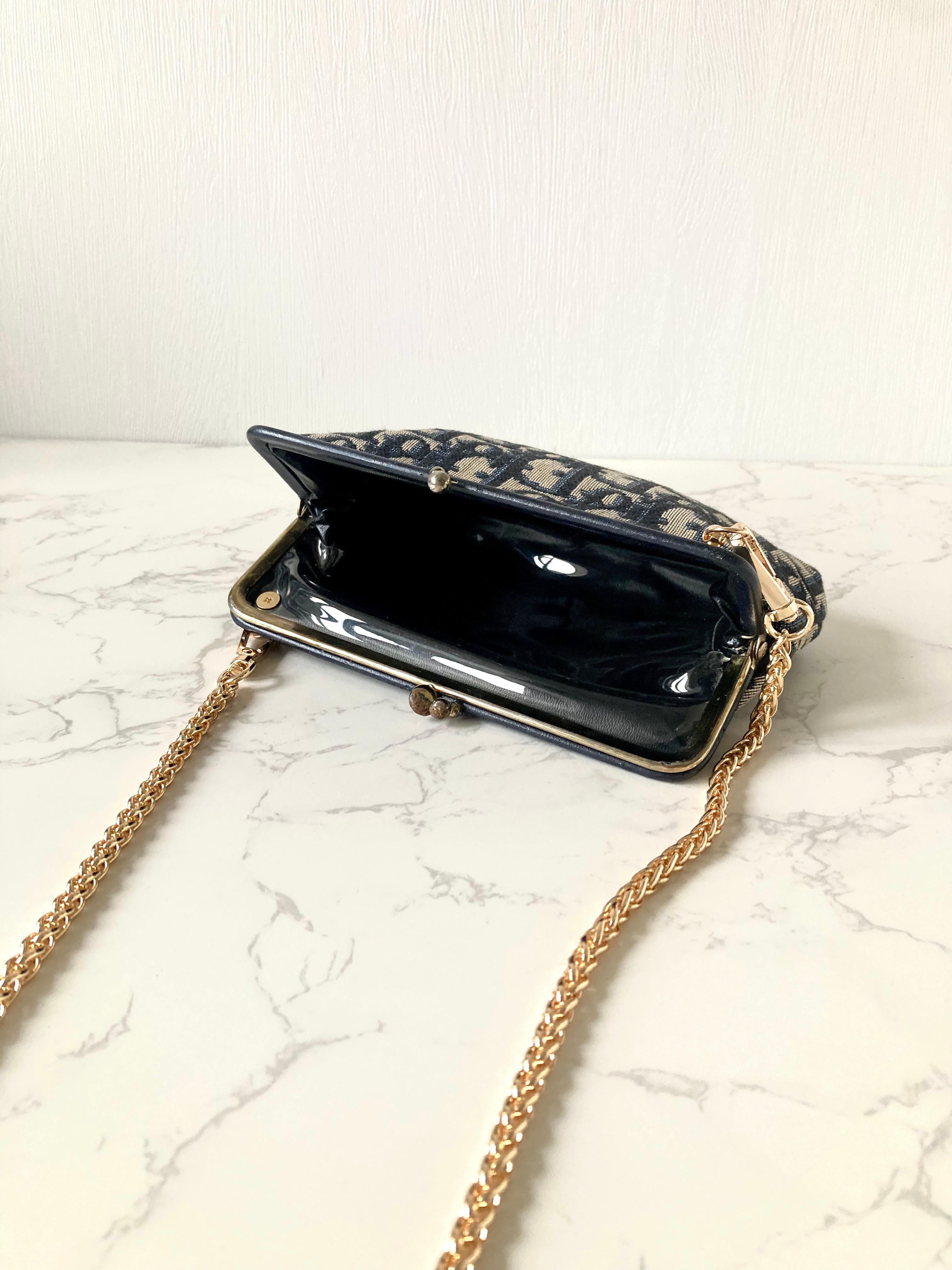 CHRISTIAN DIOR Navy Trotter Mini Pouch Crossbody