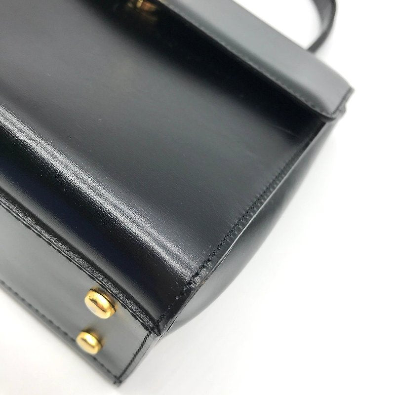 CELINE Rare Planet Black Gold Leather Kelly Handbag/Handbag