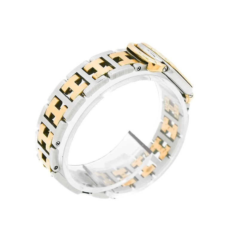 HERMES complete set with accessories - rare gold and silver H buckle chain strap men's and women's watch