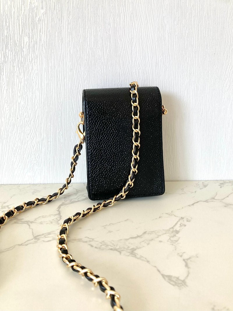 CHANEL Caviar Black Small Bag/Side Bag/Cross Bag - Japanese Second-hand Vintage