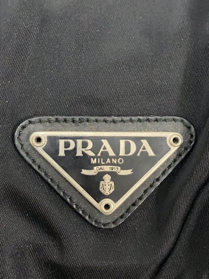 PRADA black silver triangle nylon men's and women's backpack/backpack/rucksack