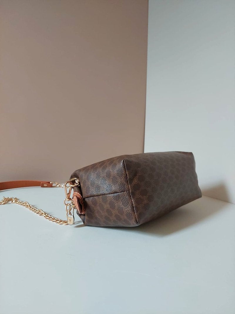 CELINE Medium Cloud Monogram Leather Side Bag/Messenger Bag/Clutch Bag