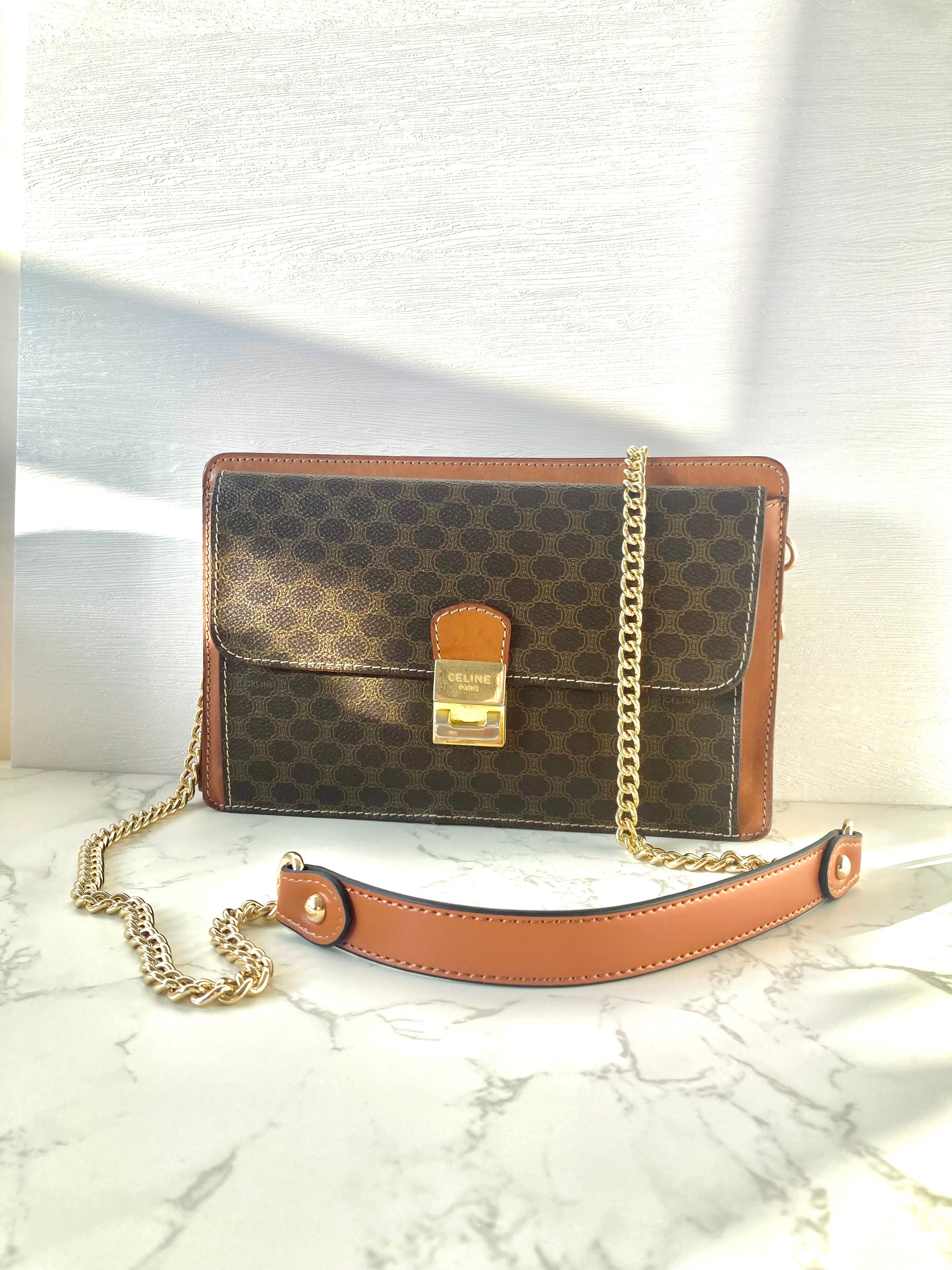 CELINE Monogram Envelope Chain Pouch Bag (Add-on)