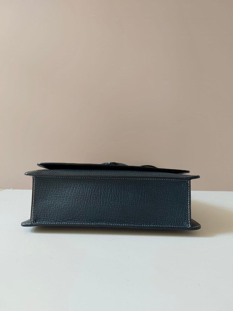 LOEWE rare navy blue black leaf Kelly dual-use side bag / oblique bag / handbag