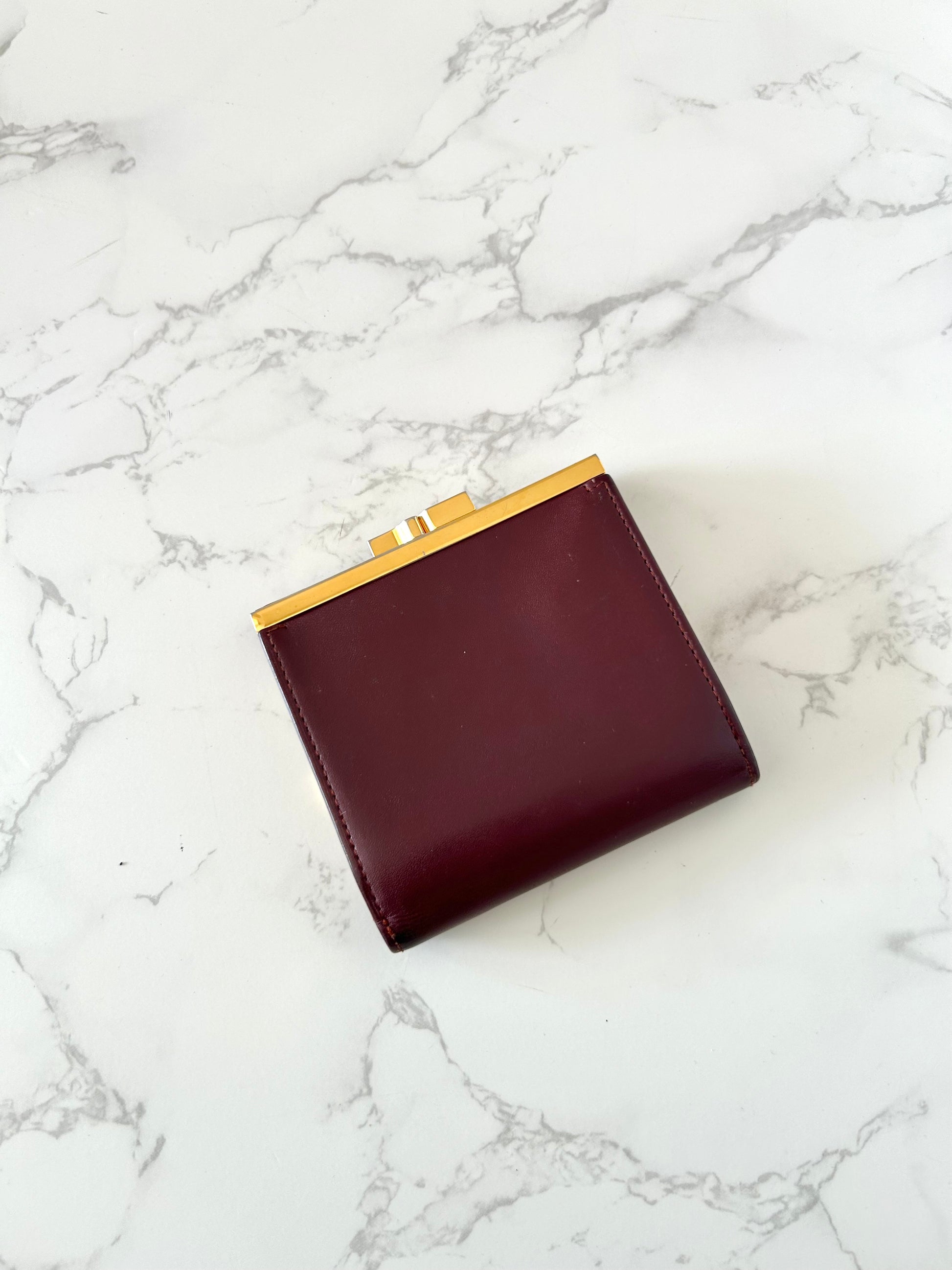 CARTIER Must de Cartier 酒紅色錢包 / 短夾 / 零錢包