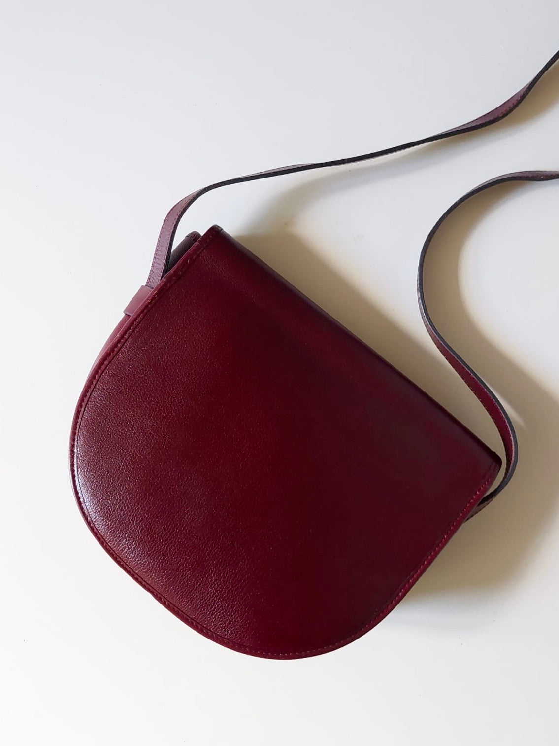 CHRISTIAN DIOR rare burgundy gold saddle Bobby small bag/shoulder bag/side bag/oblique bag