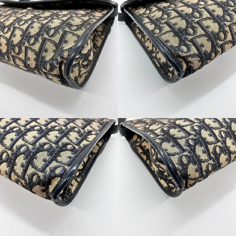 CHRISTIAN DIOR dark blue monogram shoulder bag/side bag/oblique bag - Japanese second-hand Vintage