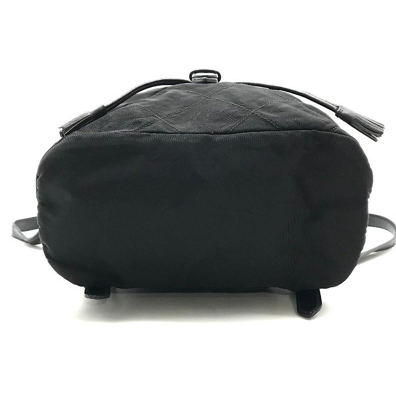 PRADA black gold triangle check nylon men's and women's backpack/backpack