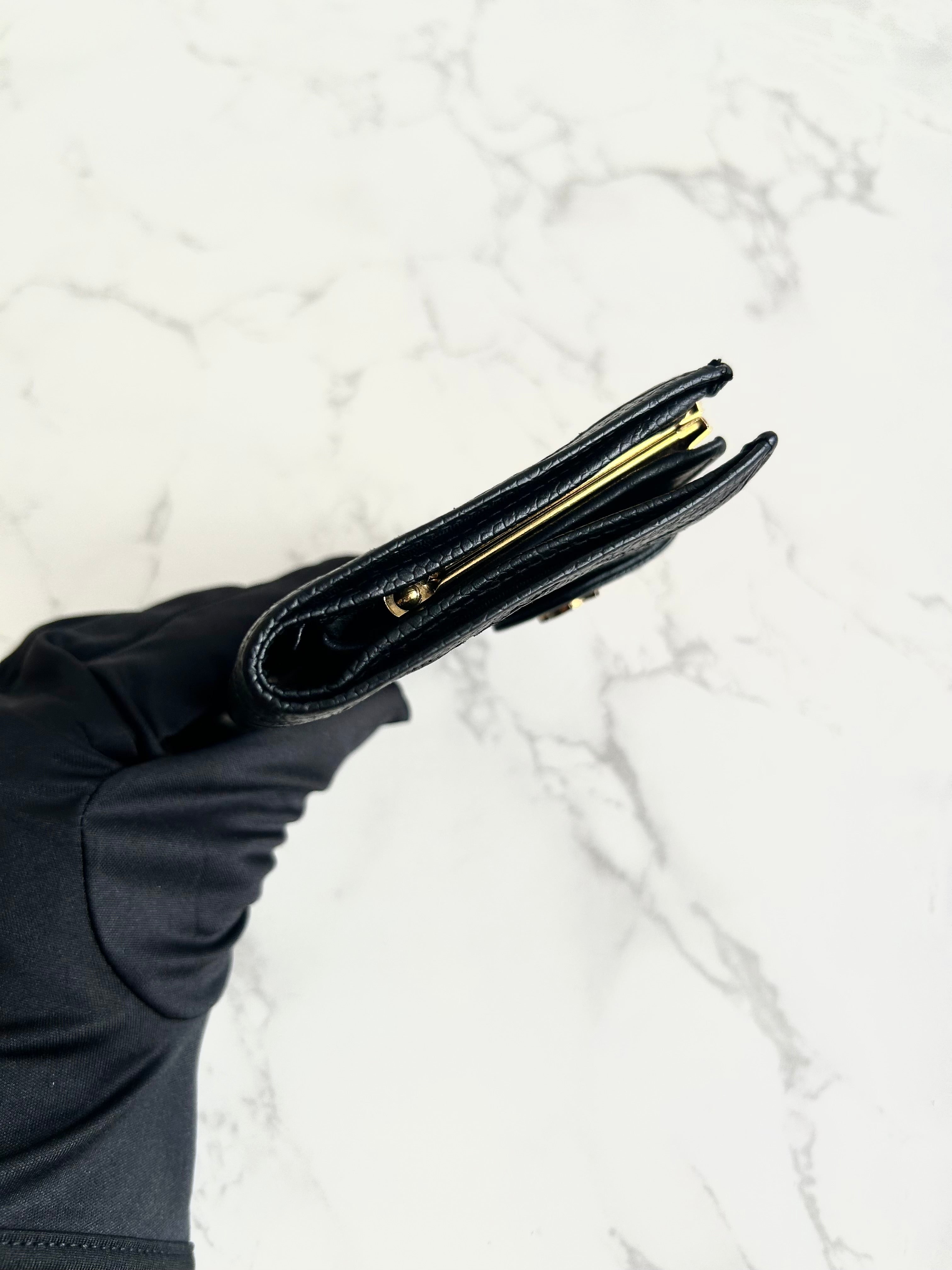 Chanel Black Caviar Leather Medium Wallet/Bifold Wallet/Wallet/Short Wallet