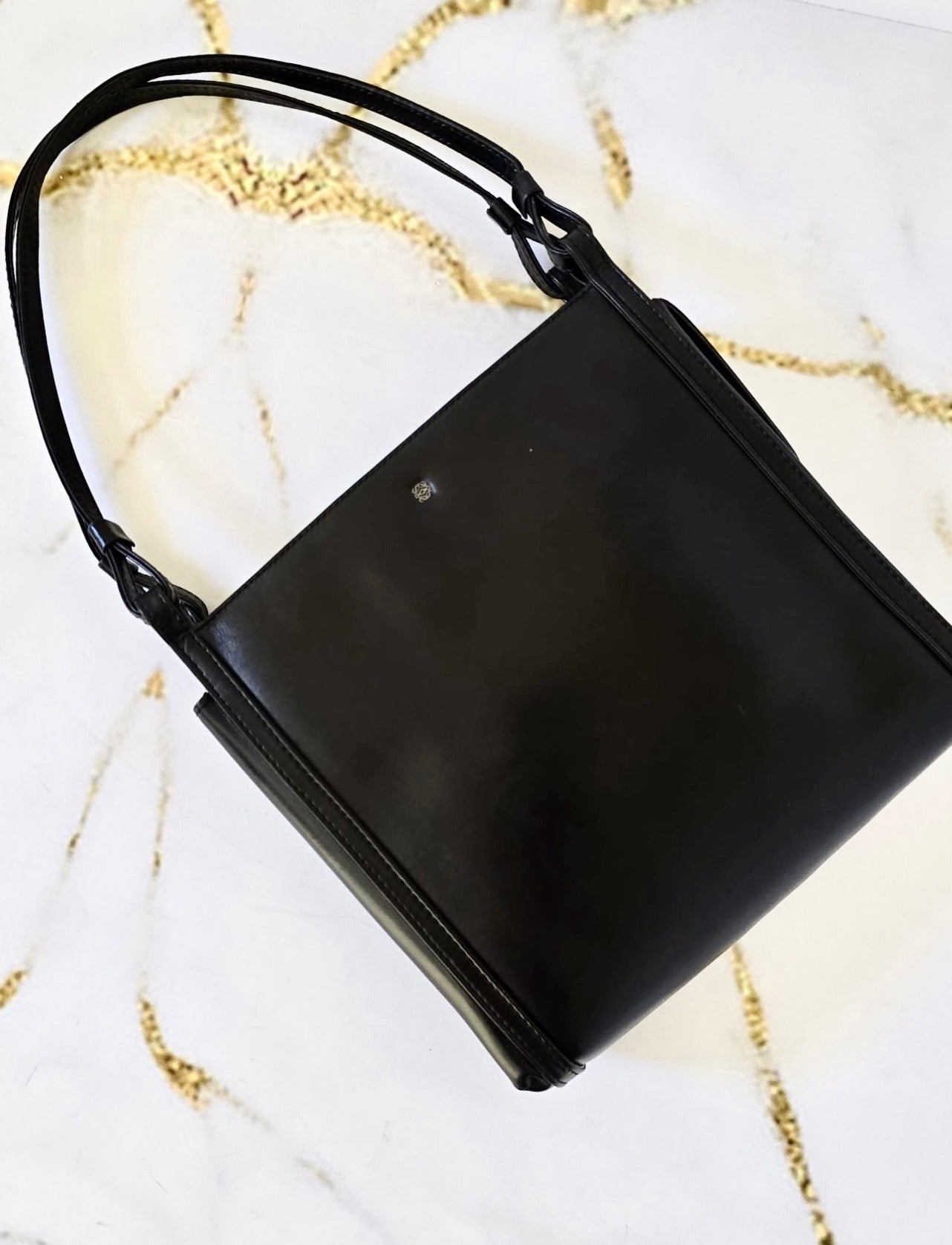 Loewe 稀有黑色銀標Mini Anagram側背包/單肩包/托特包