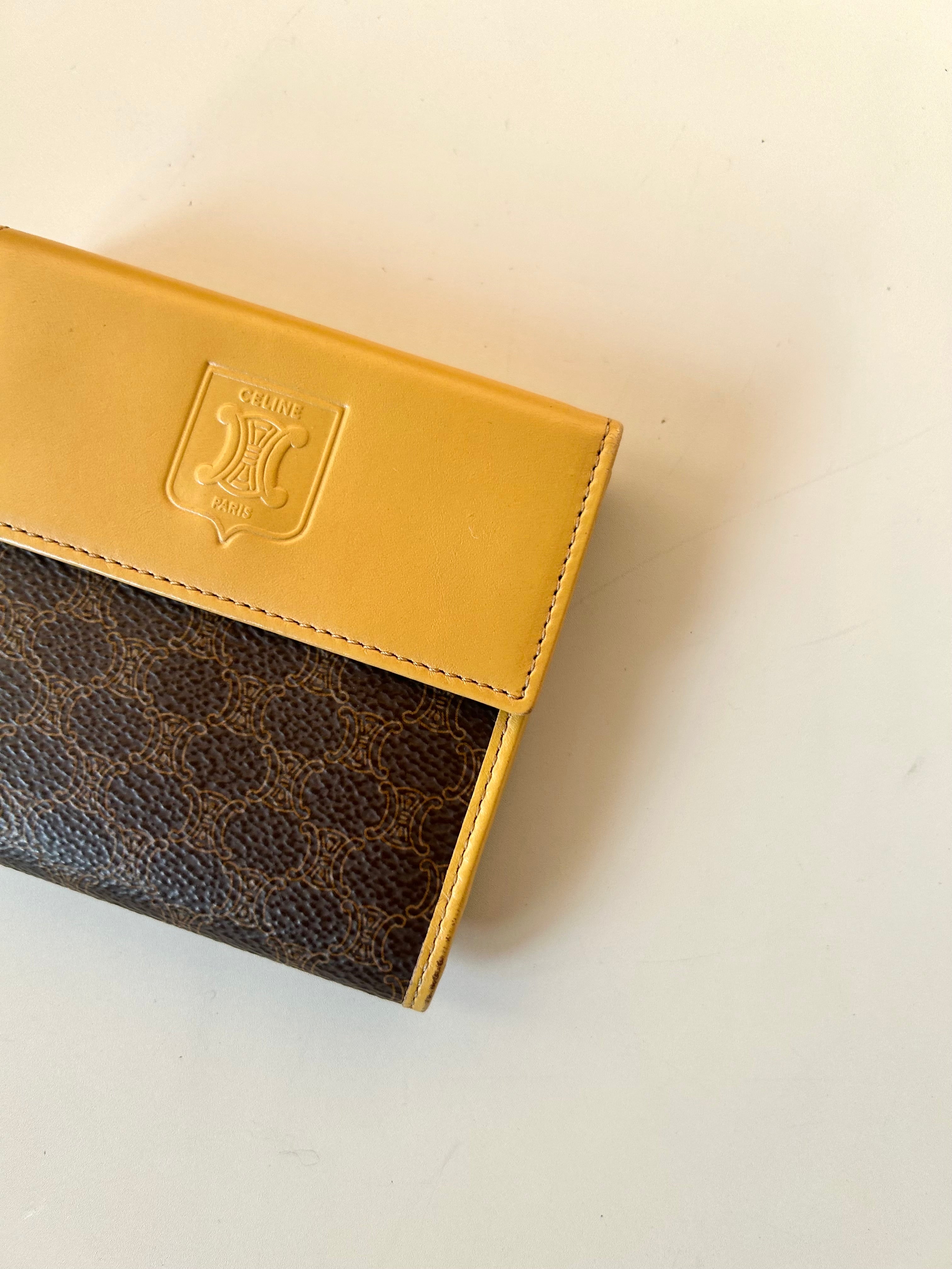 CELINE Beige Arc de Triomphe Presbyopia Short Clip Gold Wallet/Silver Bag/Wallet