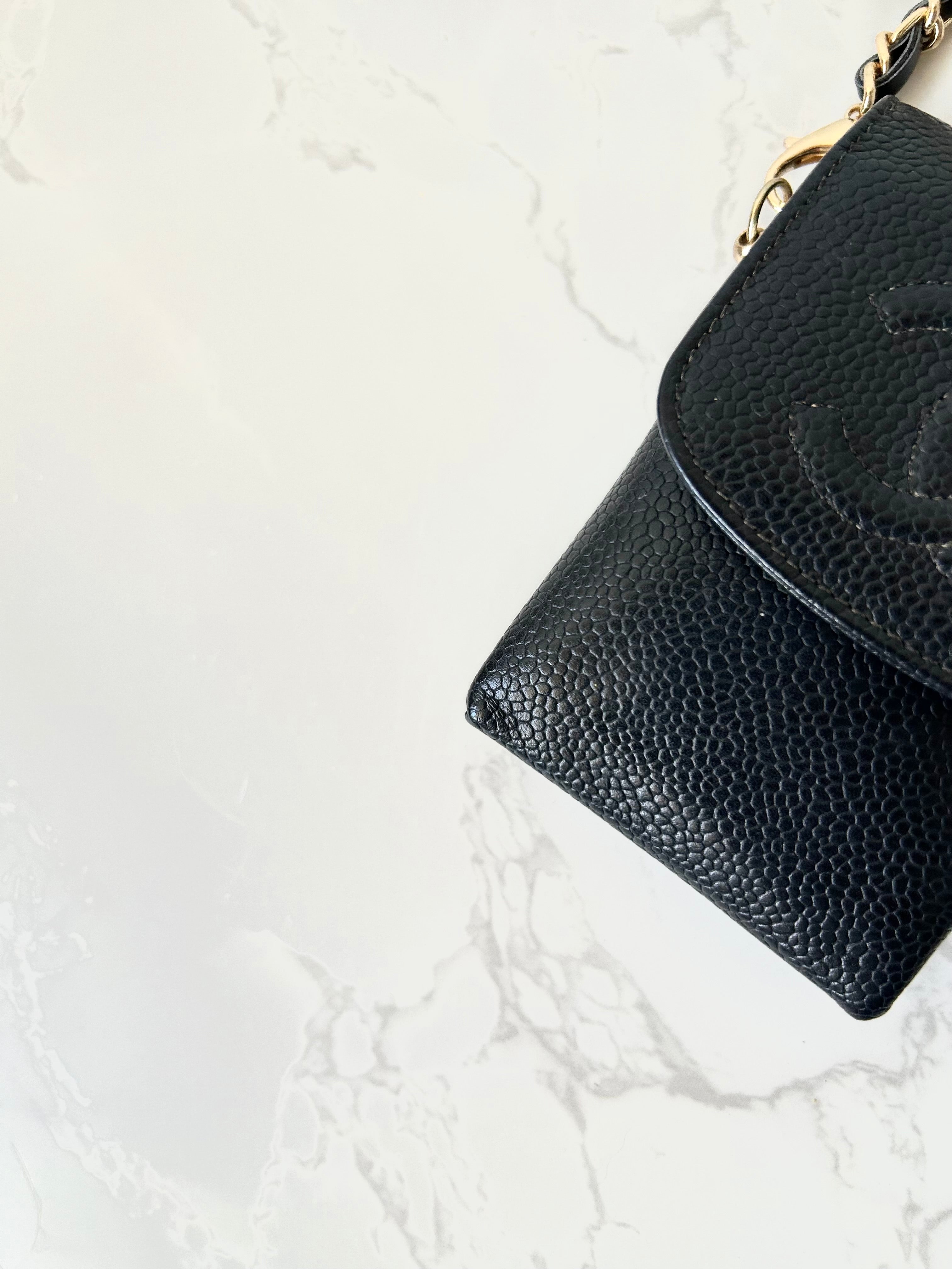 CHANEL Black Caviar Mini Crossbody Bag/Side Bag