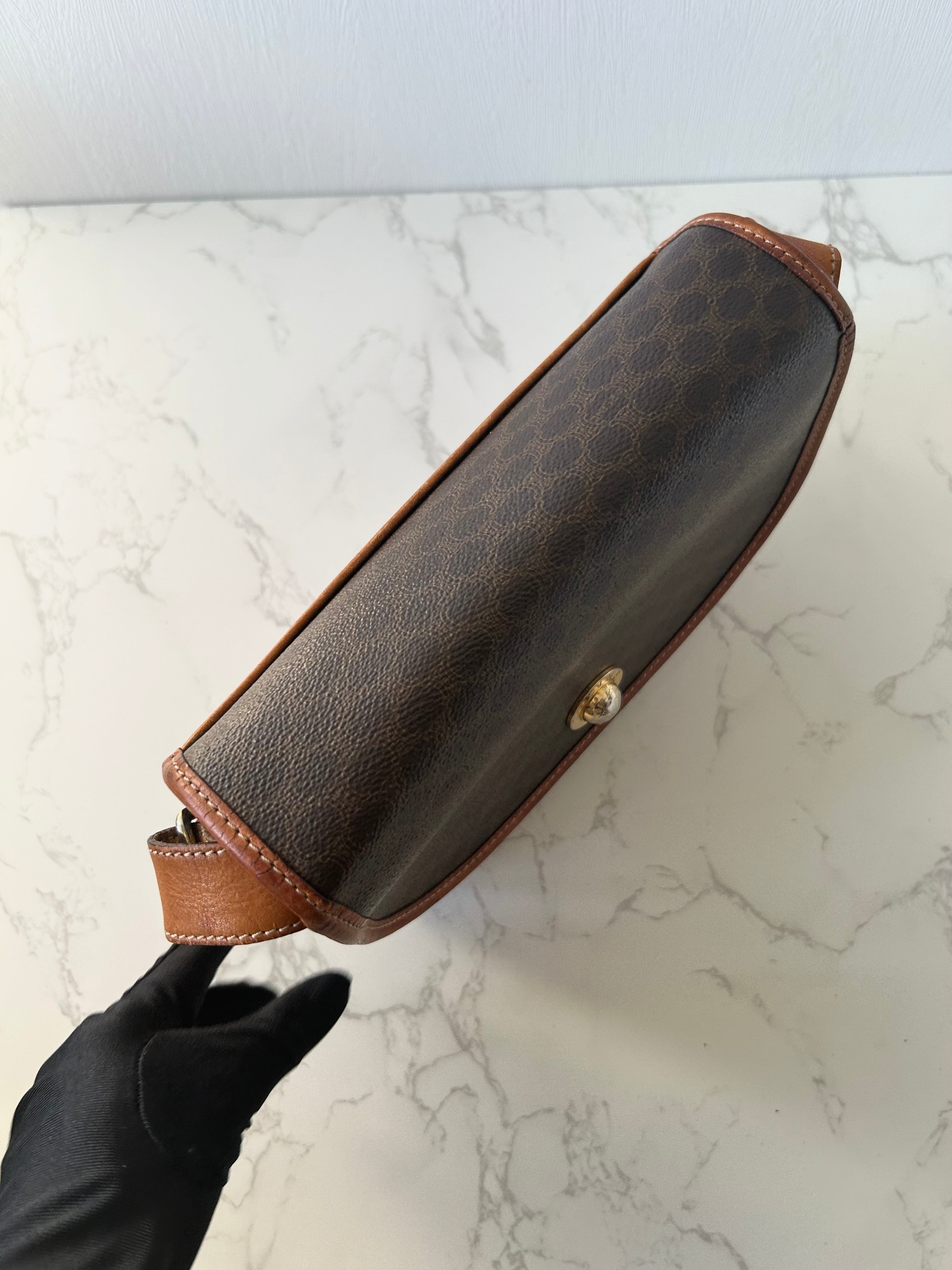 CELINE Rare Planet Brown Triomphe Ava Bag/Shoulder Bag/Crossbody Bag