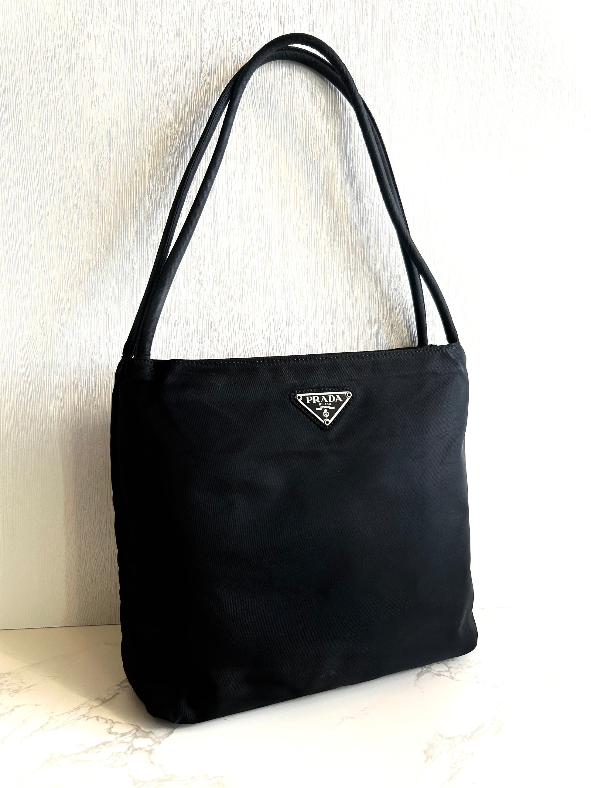 【LA LUNE】Second-hand Prada black shoulder bag/small tote bag