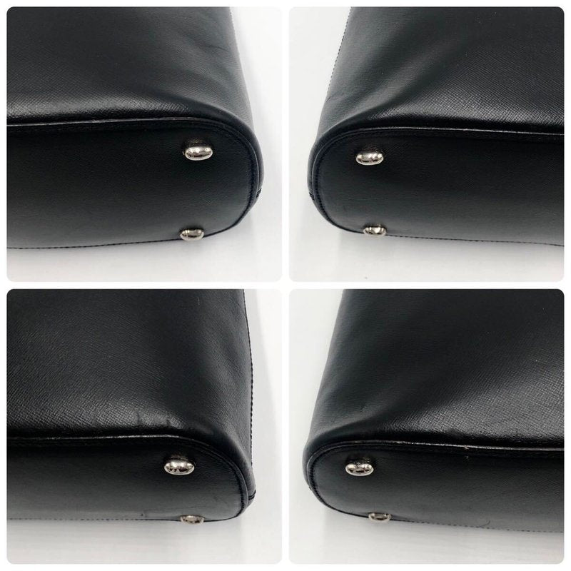 CELINE black silver swivel buckle leather tote bag/side bag/handbag