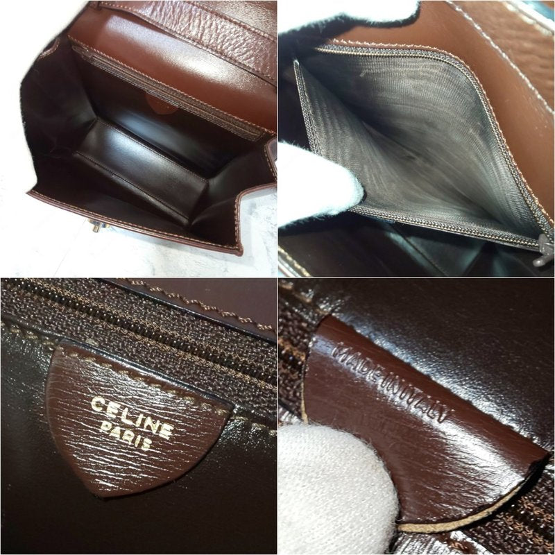 CELINE rare coffee pressed planet side backpack / oblique backpack