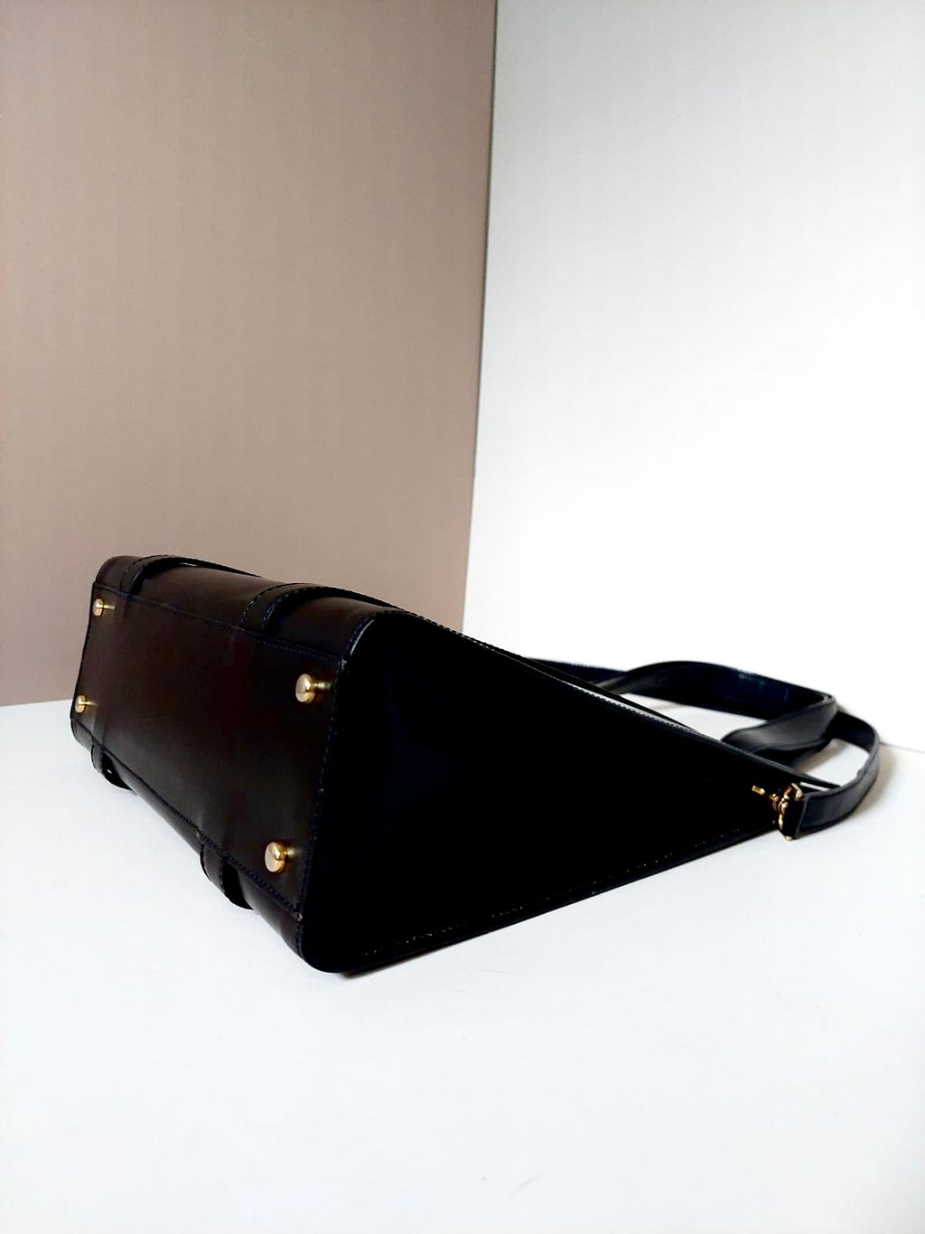 CELINE rare black and gold planet tote bag / side bag / oblique bag