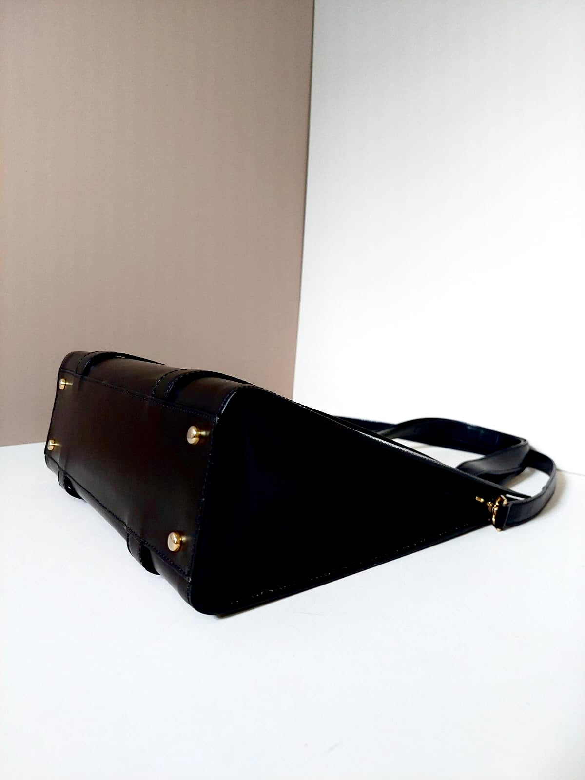 CELINE rare black and gold planet tote bag / side bag / oblique bag