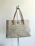FENDI Zucchino Milk Tea Color Monochrome Tote Bag/Side Bag