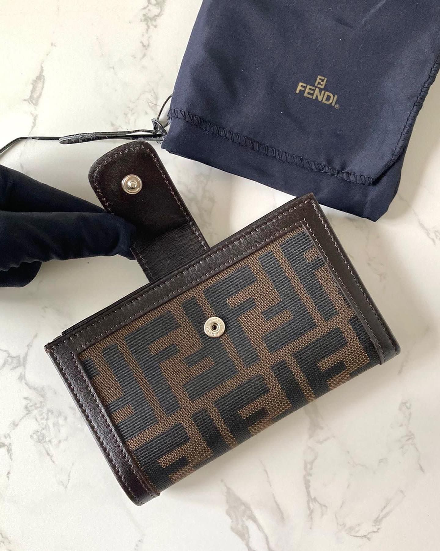 FENDI Zucca Monogram Compact Wallet