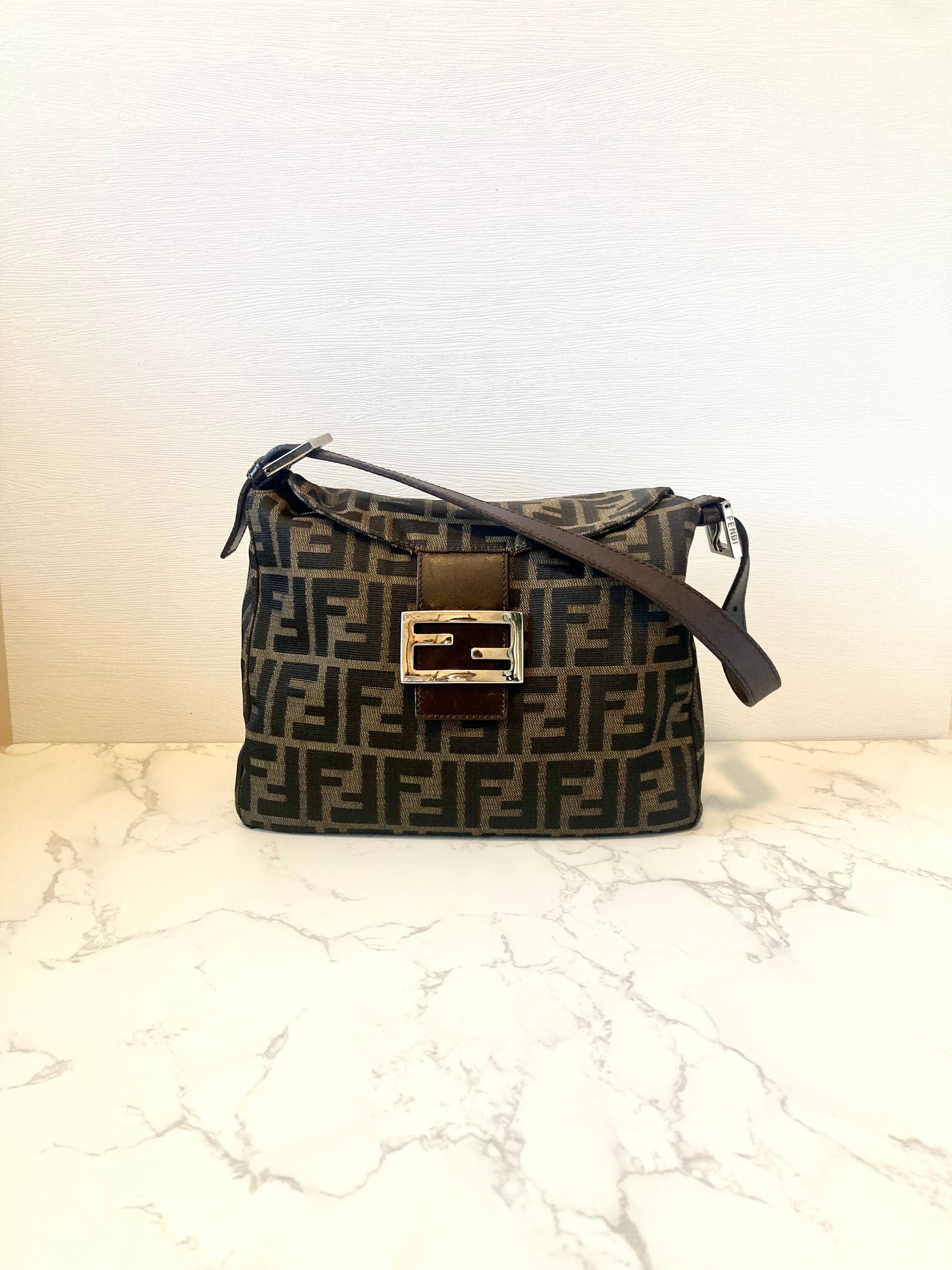 FENDI Zucca Monogram Shoulder Bag