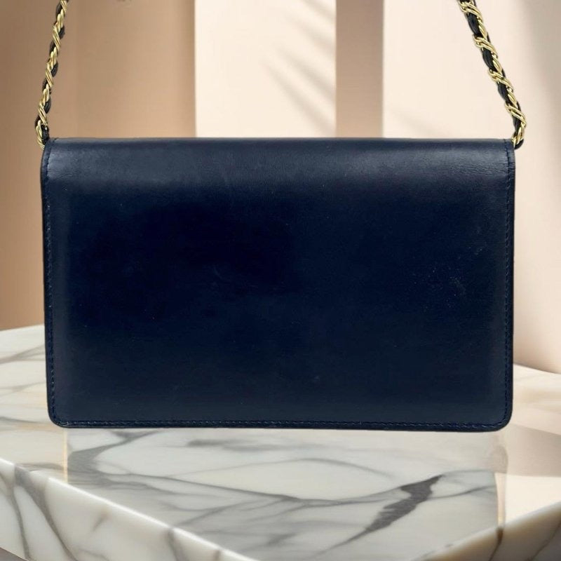 Celine black and blue Arc de Triomphe chain oblique bag / side bag