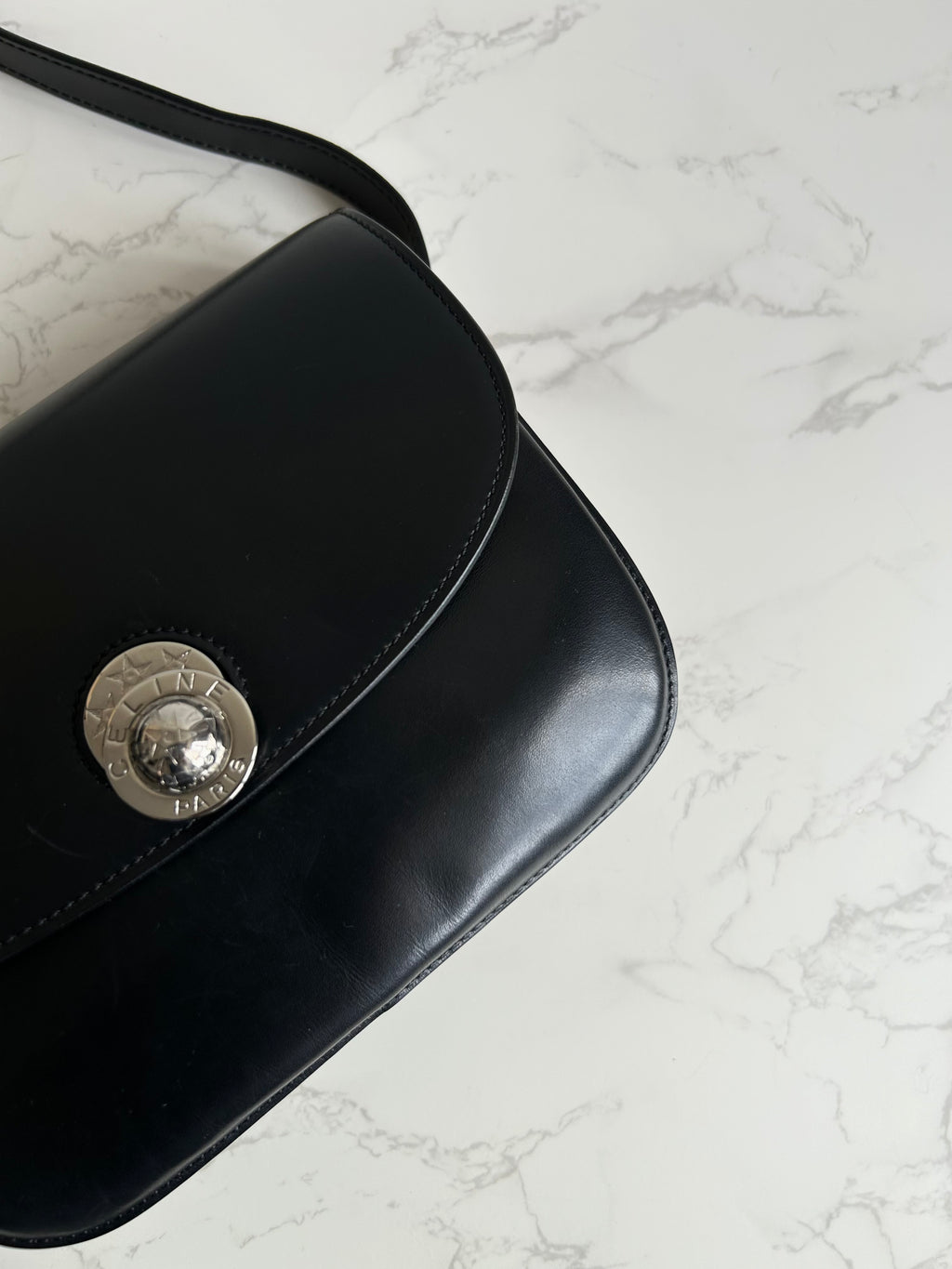 CELINE Rare Moving Planet Black Tofu Side Bag/Slant Bag