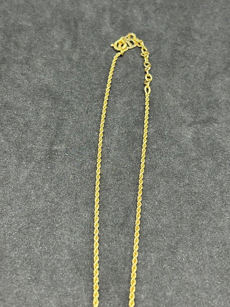 CHRISTIAN DIOR 金色簡約條紋LOGO頸鏈/項鍊/飾品