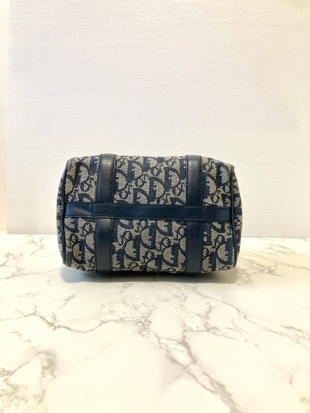 CHRISTIAN DIOR Navy Trotter Mini Boston Bag
