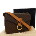 CELINE with original box and dust bag - brown old flower leather horseshoe gold buckle small bag/side bag/crossbody bag