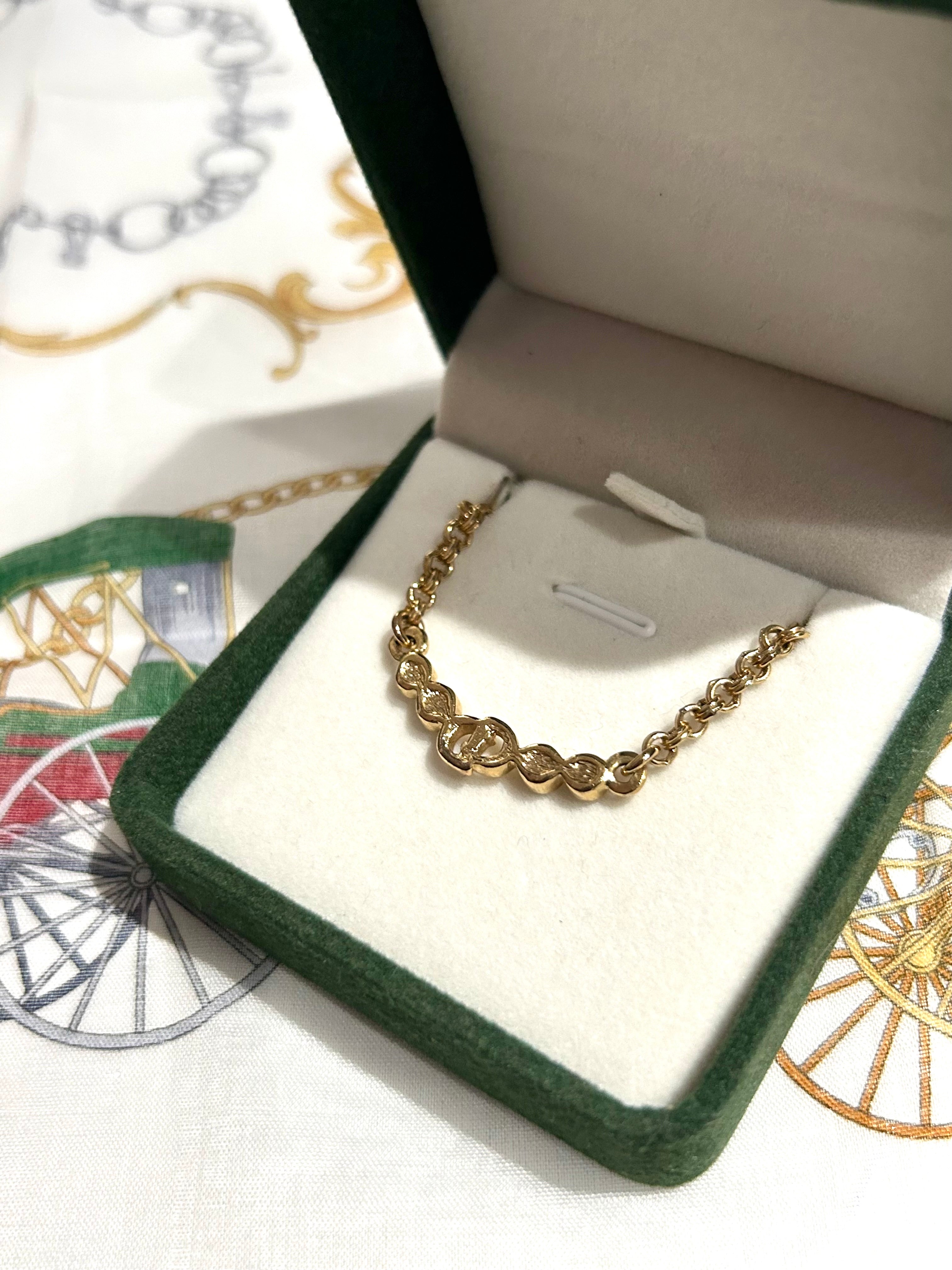 CHRISTIAN DIOR Water Diamond Gold Clavicle Necklace/Jewelry