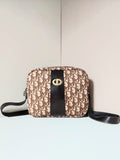 CHRISTIAN DIOR Burgundy old flower camera bag/shoulder bag/side bag/oblique bag