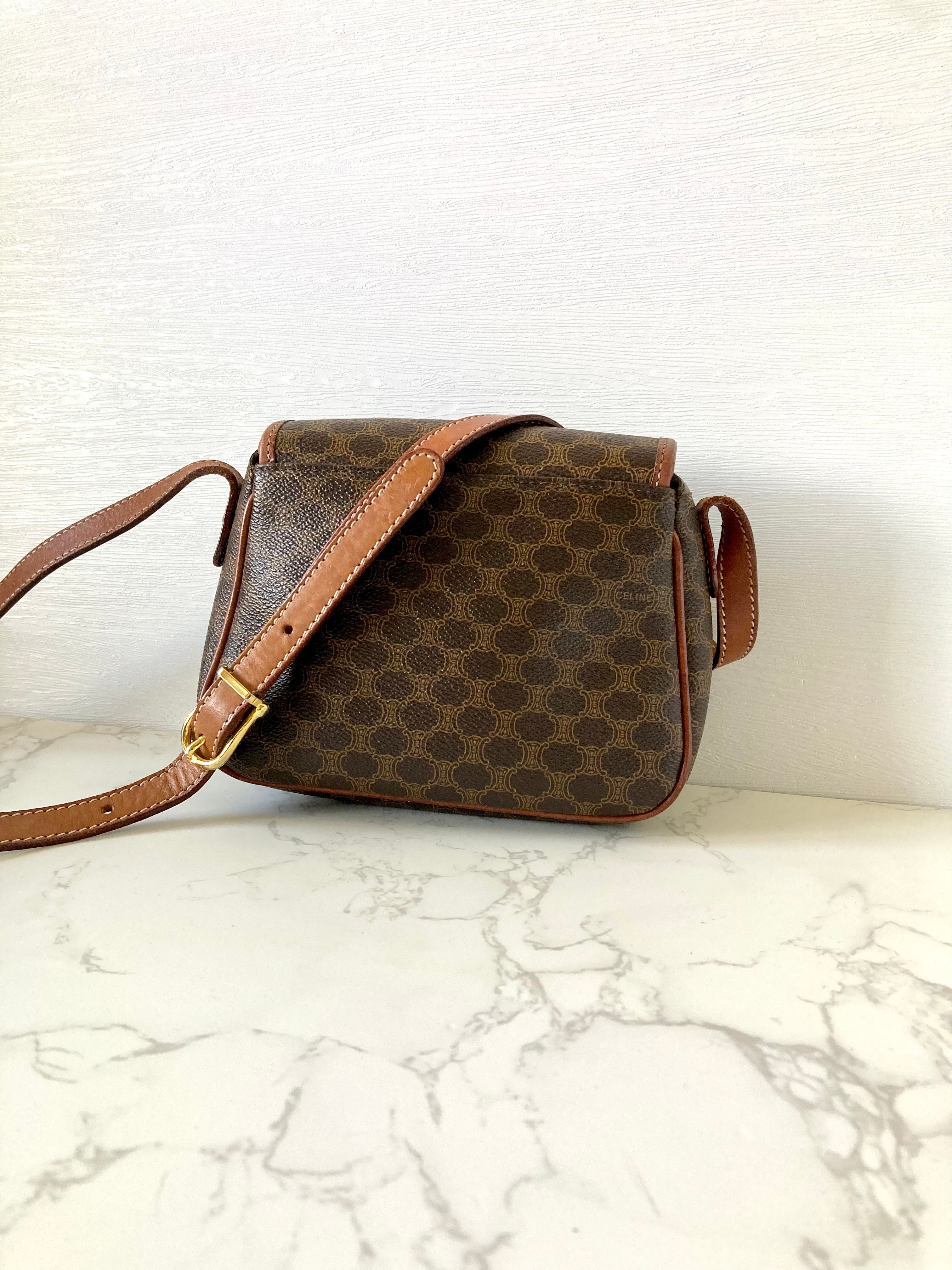CELINE Brown Monogram Mini Crossbody Bag
