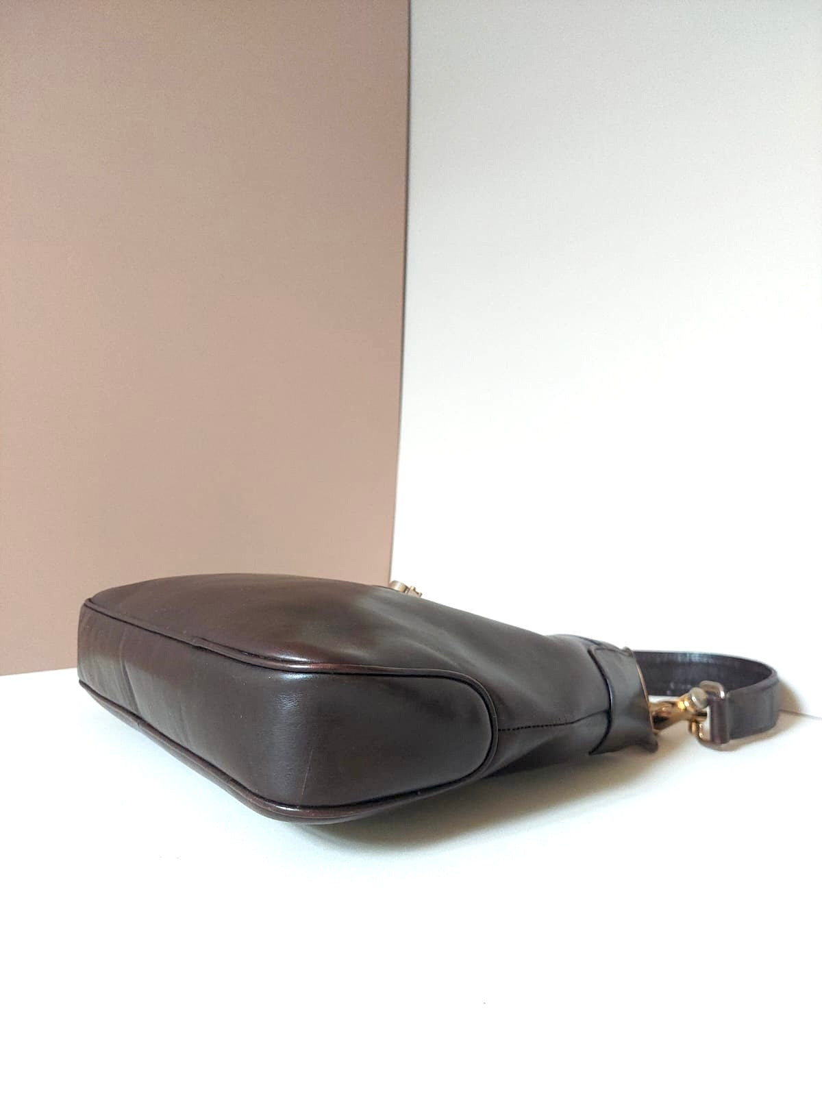 CELINE Gold Arc de Triomphe Leather Side Bag / Underarm Bag
