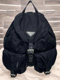 PRADA black silver triangle nylon men's and women's backpack/backpack/rucksack