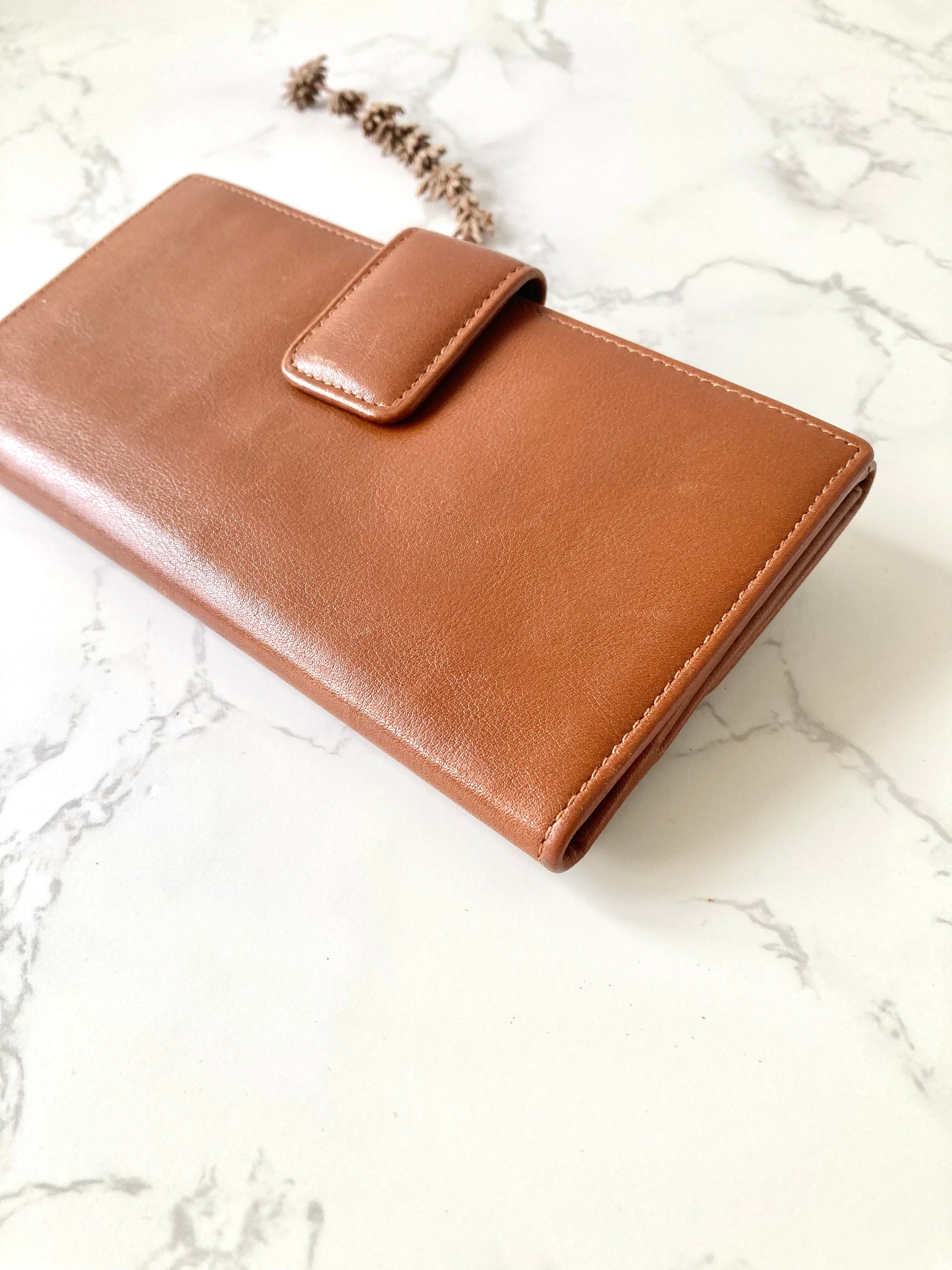 GUCCI Bamboo Caramel Brown Leather Long Bi-fold Wallet