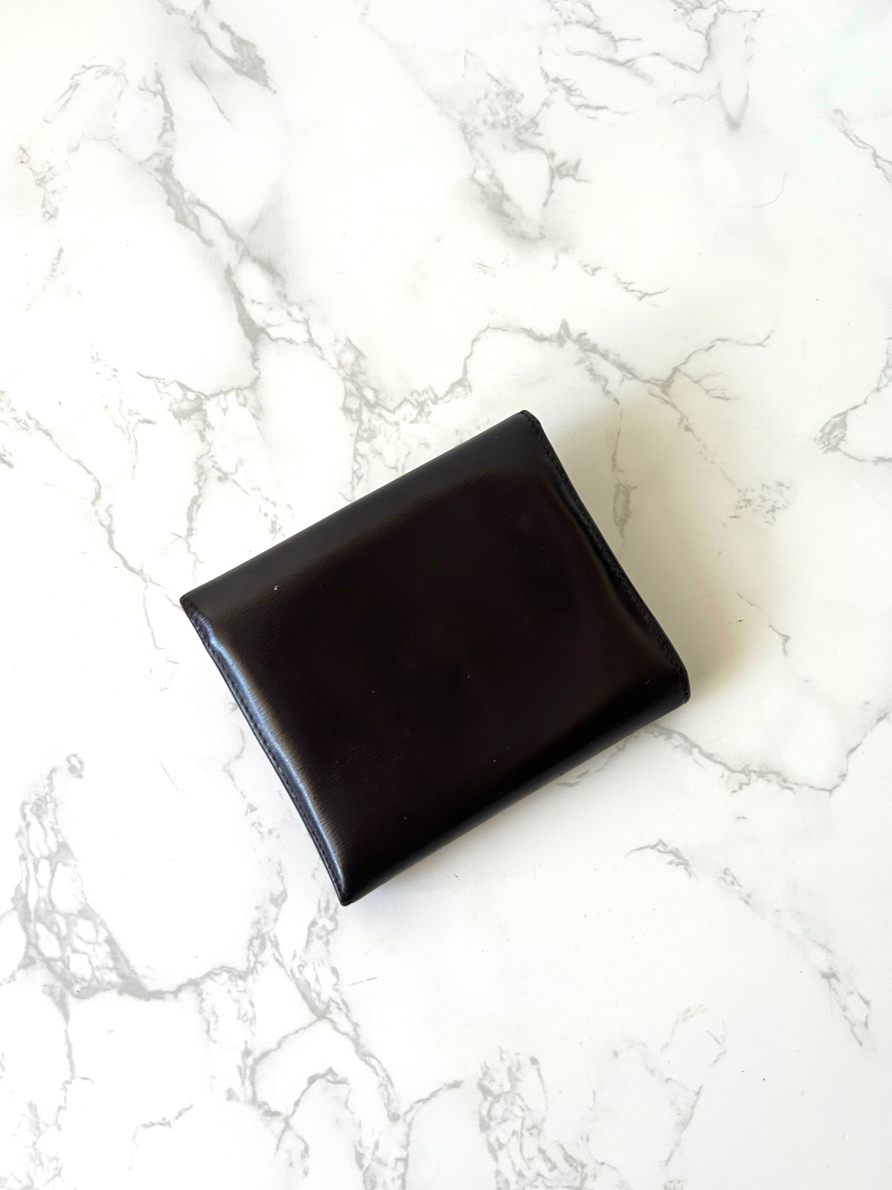 CELINE rare dark brown planet short wallet / wallet