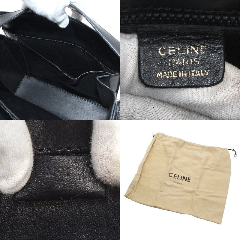 CELINE black gold ring envelope box small clutch / underarm bag