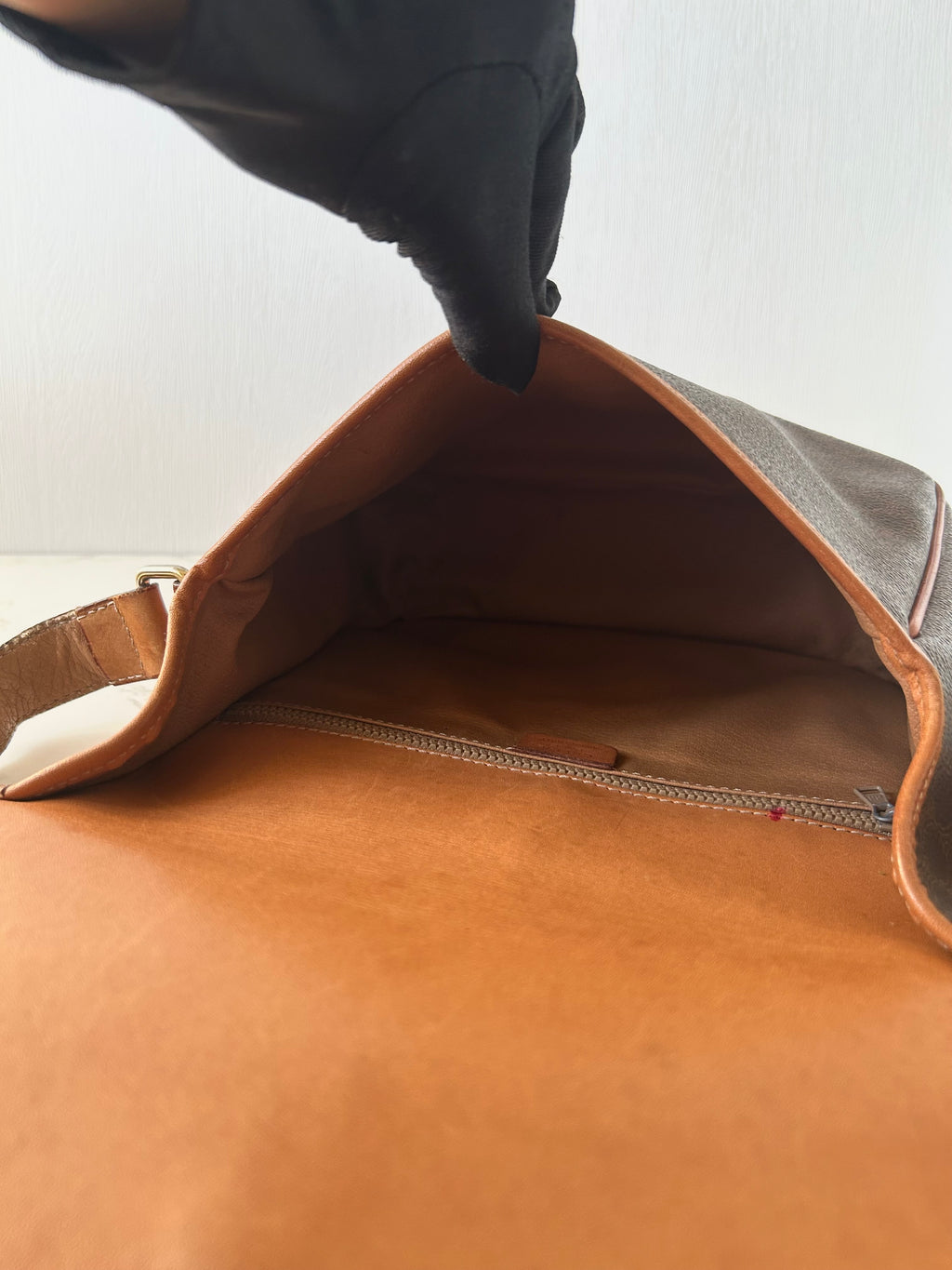 CELINE Rare Planet Brown Old Flower Leather Tofu Small Bag/Side Bag/Messenger Bag