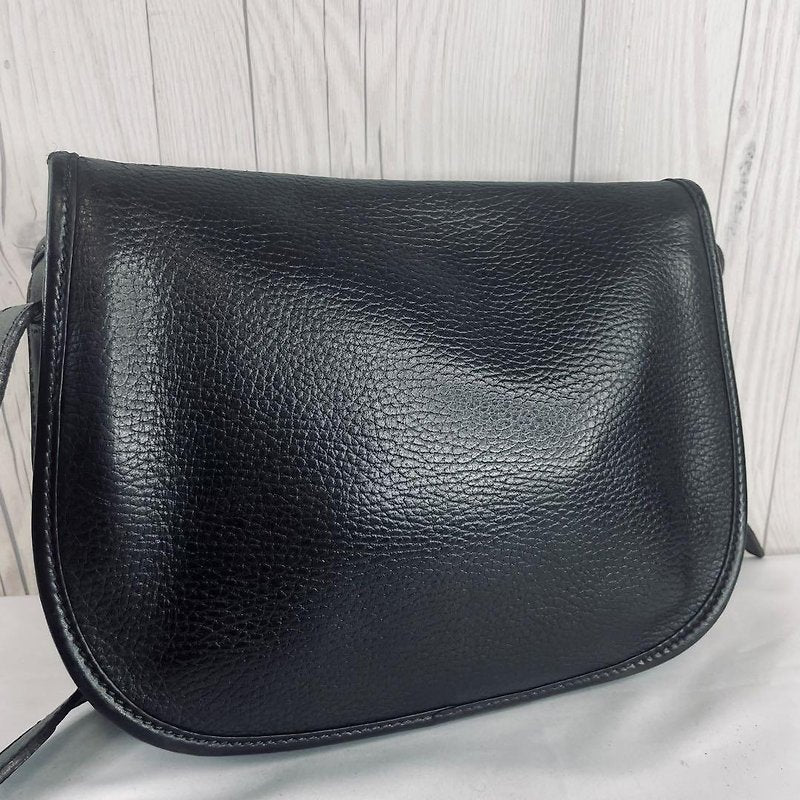 LOEWE rare black engraved Bobby gold buckle side bag / oblique bag