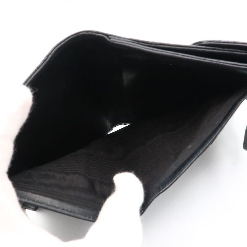 CHANEL rare double-sided gold buckle black caviar cowhide leather short wallet / small wallet / wallet