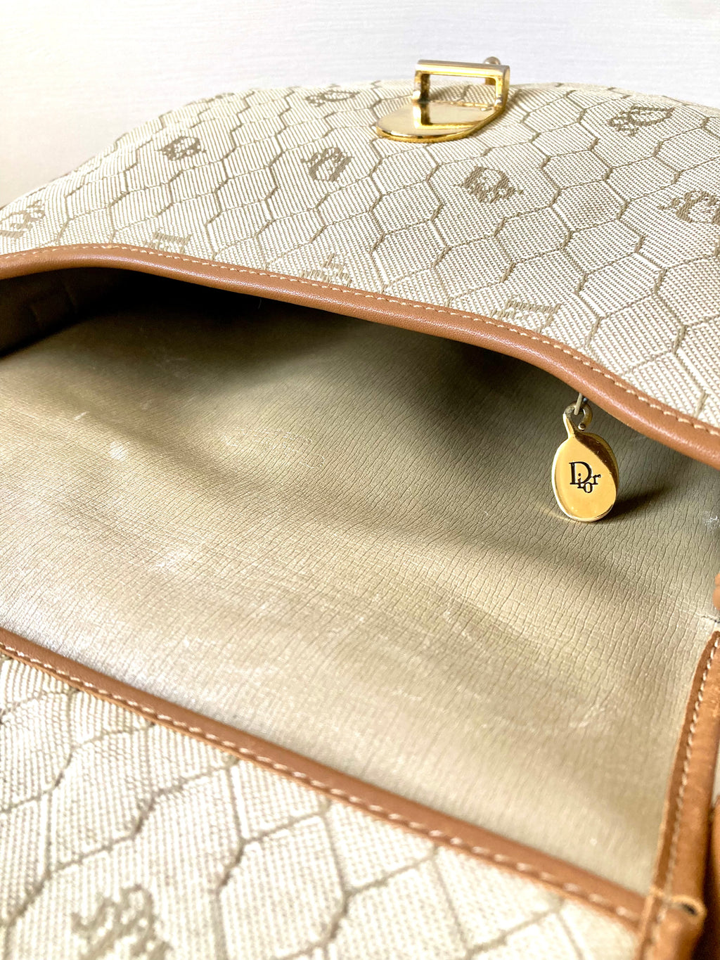 CHRISTIAN DIOR Honeycomb Monogram Mini Bobby Shoulder Bag